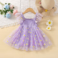 Vestido Infantil Lara com Margaridas e Tule