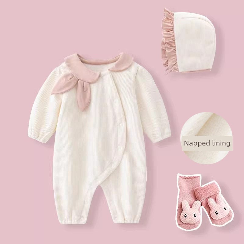 Hundred Days Banquet Super Cute Princess Winter Baby Jumpsuit