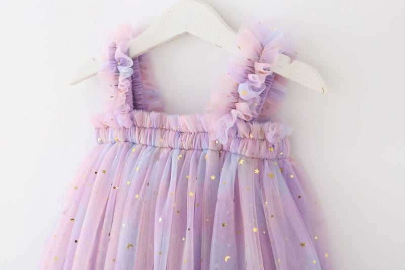 Vestido Alicia Arco-íris com Tule